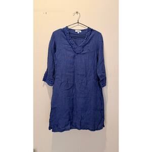 Via SIGNORIA 100% Linen Dress Size XS Made in Italy
